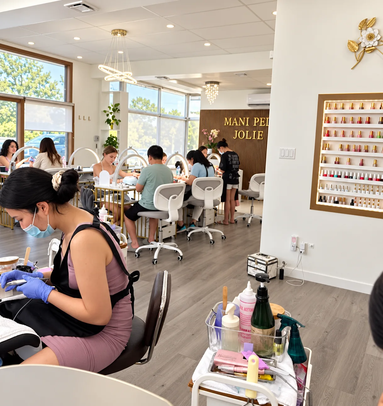 Soins de manucure au salon Mani Pedi Jolie